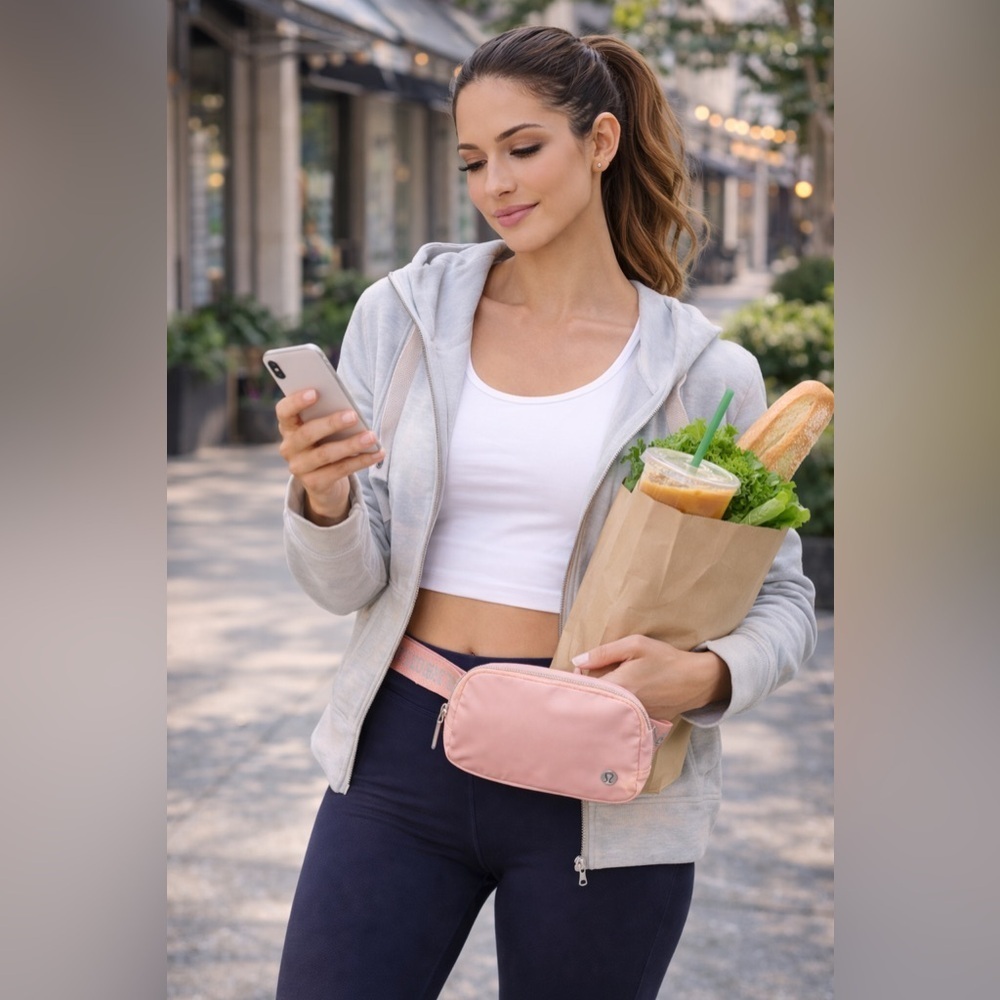 NWT Lululemon Everywhere Belt Bag 1L Pink Mist Silver Logo - Picture 9 of 10